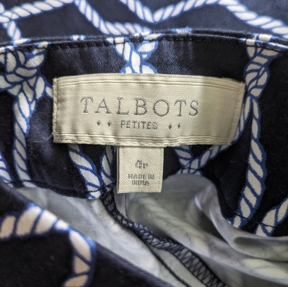 NWT Talbot's petites size 4P skirt shorts in blue natucia pants - Picture 6 of 6